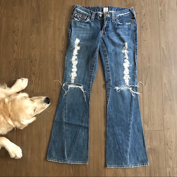 True Religion Ripped Flare Jeans - Picture 4 of 7